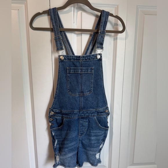 Guess Pants - Guess Women’s Light Blue Denim Shortalls Size XS
